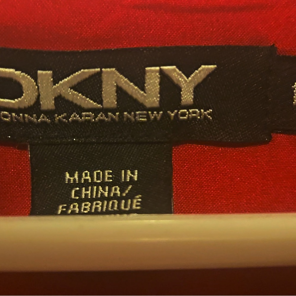 DKNY V Neck, knee length, fully lined Red Dress with short sleeves